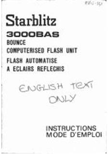 Starblitz 3000 BAS manual. Camera Instructions.
